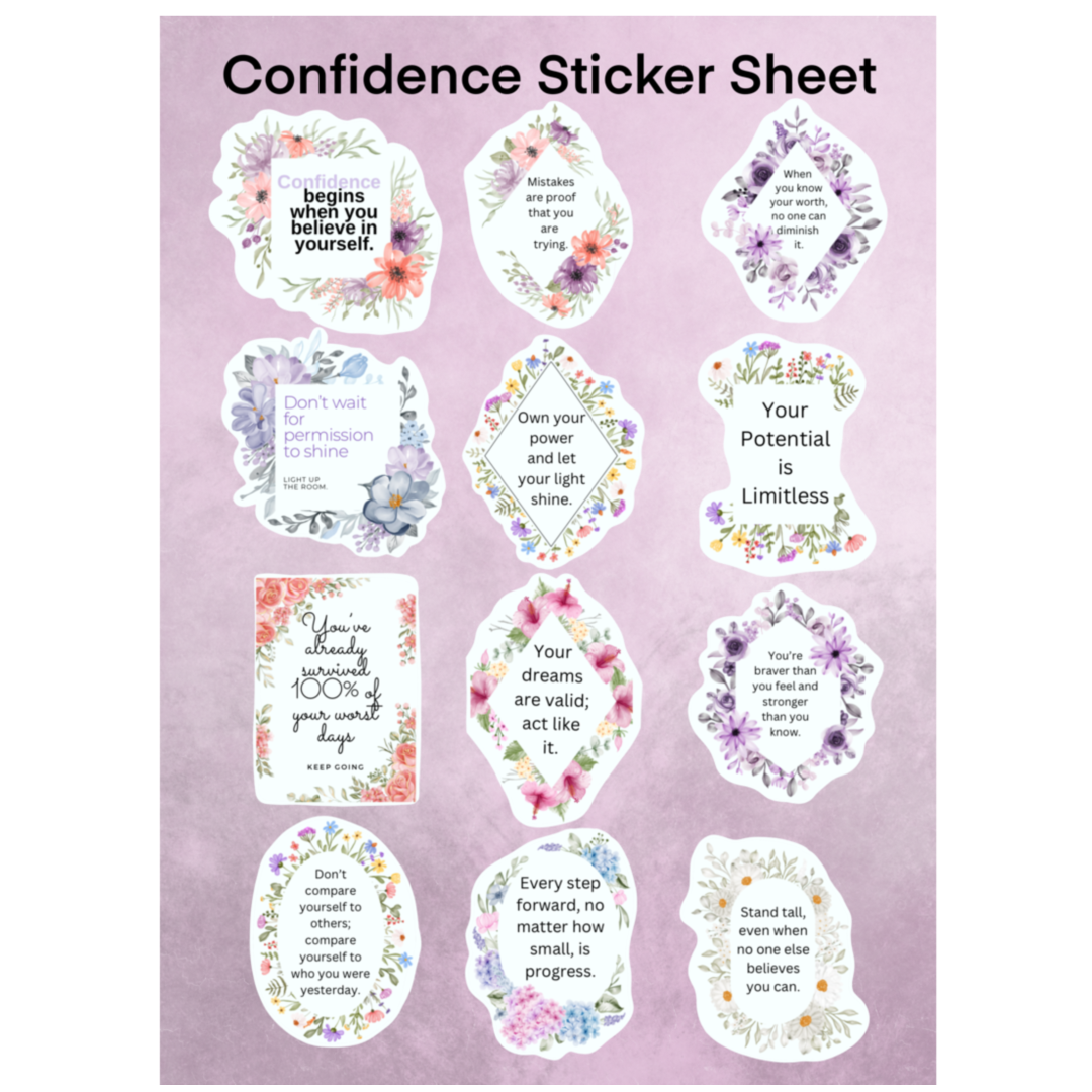 Confidence Sticker Sheet For Planners