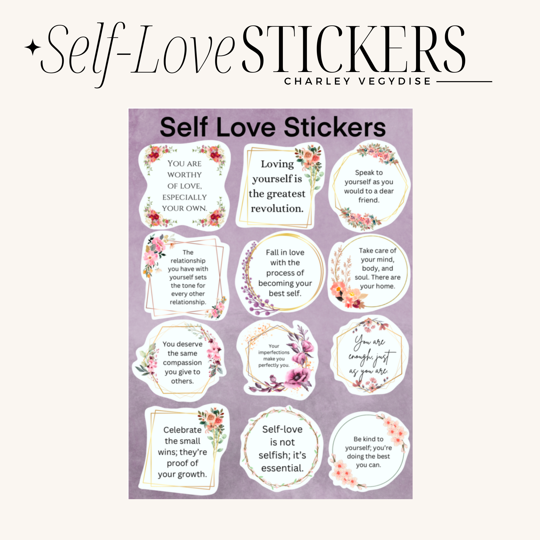 Self Love Stickers For planner