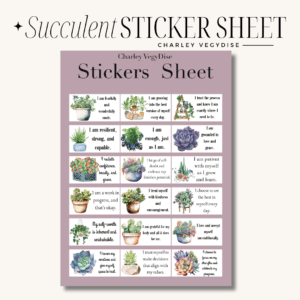 Succulent Self-Care Sticker Sheets for Planners