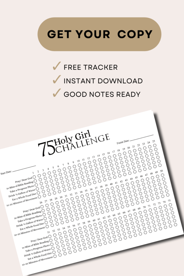 75 Day Holy Girl Challenge Printable