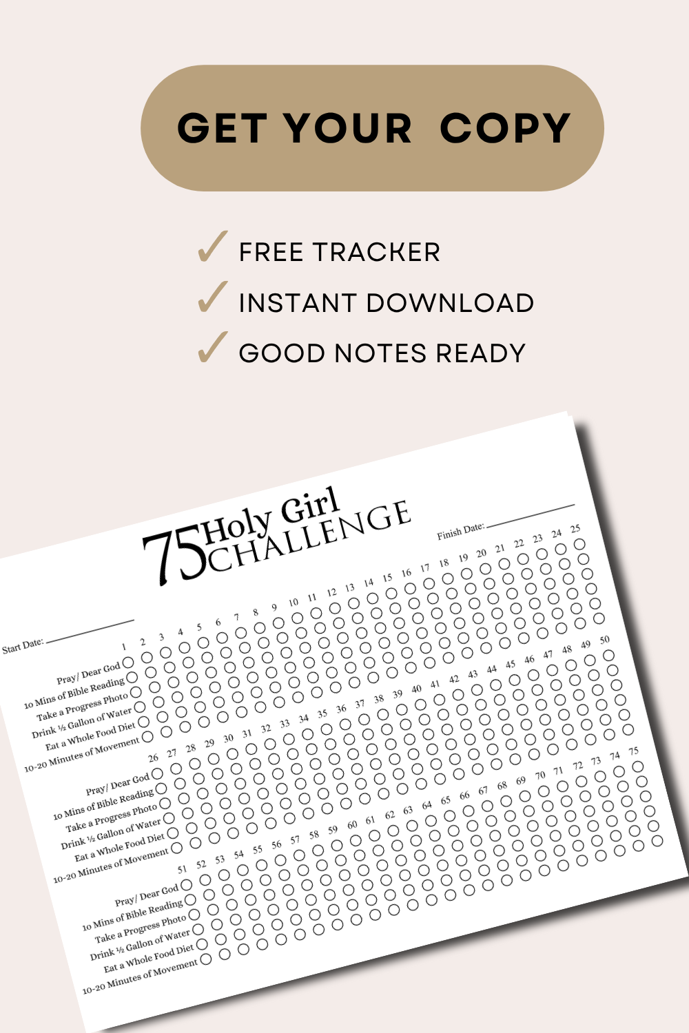 75 Day Holy Girl Challenge Printable - Image 5