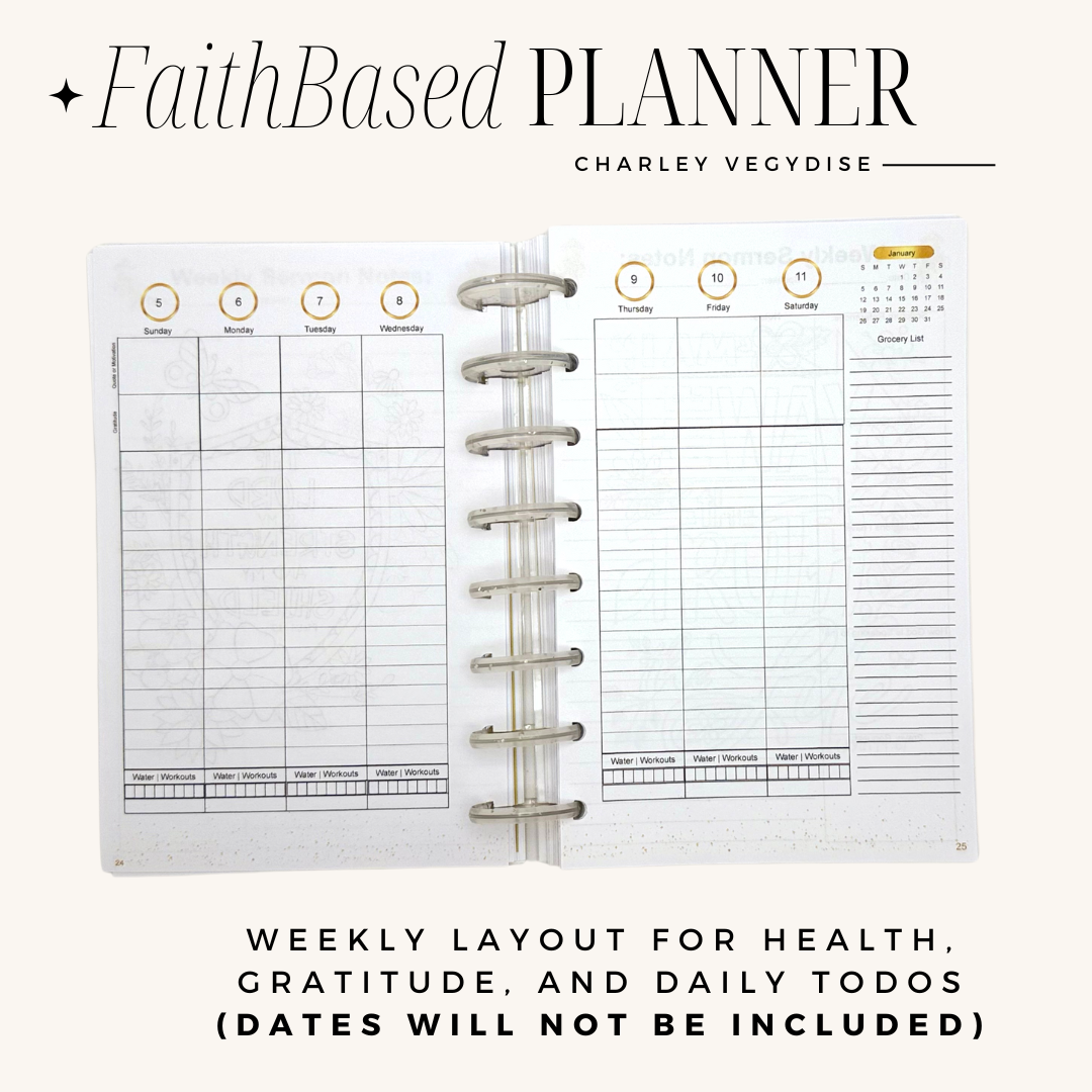 Crowned In Grace Undated Planner - Printable Undated Christian Planner