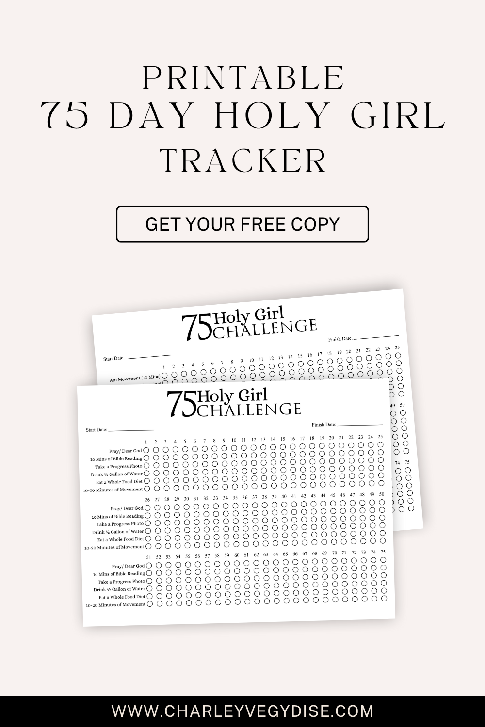 75 Day Holy Girl Challenge Printable - Image 4