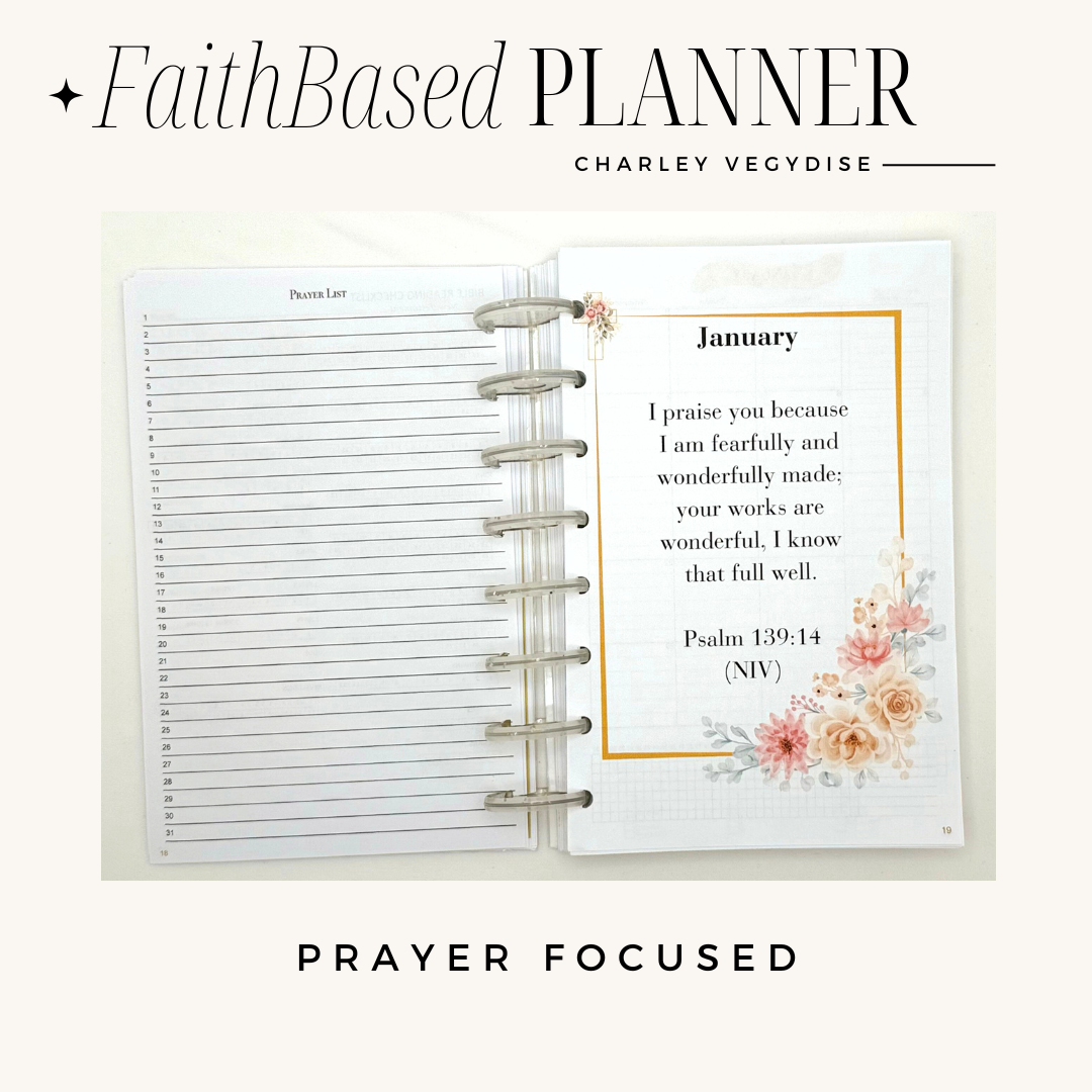 Crowned In Grace Undated Planner - Printable Undated Christian Planner