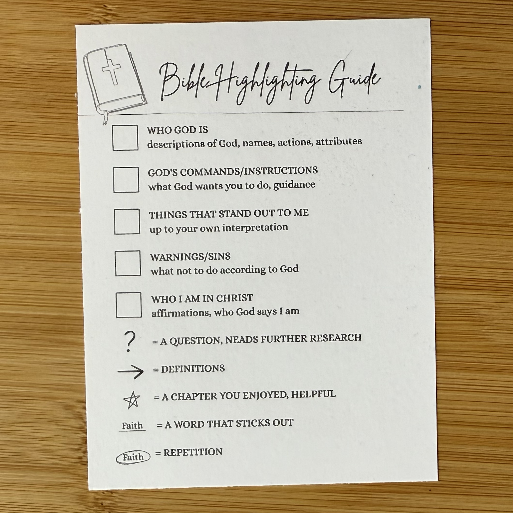 Bible Highlighting Guide – Bookmark or Card - Image 8
