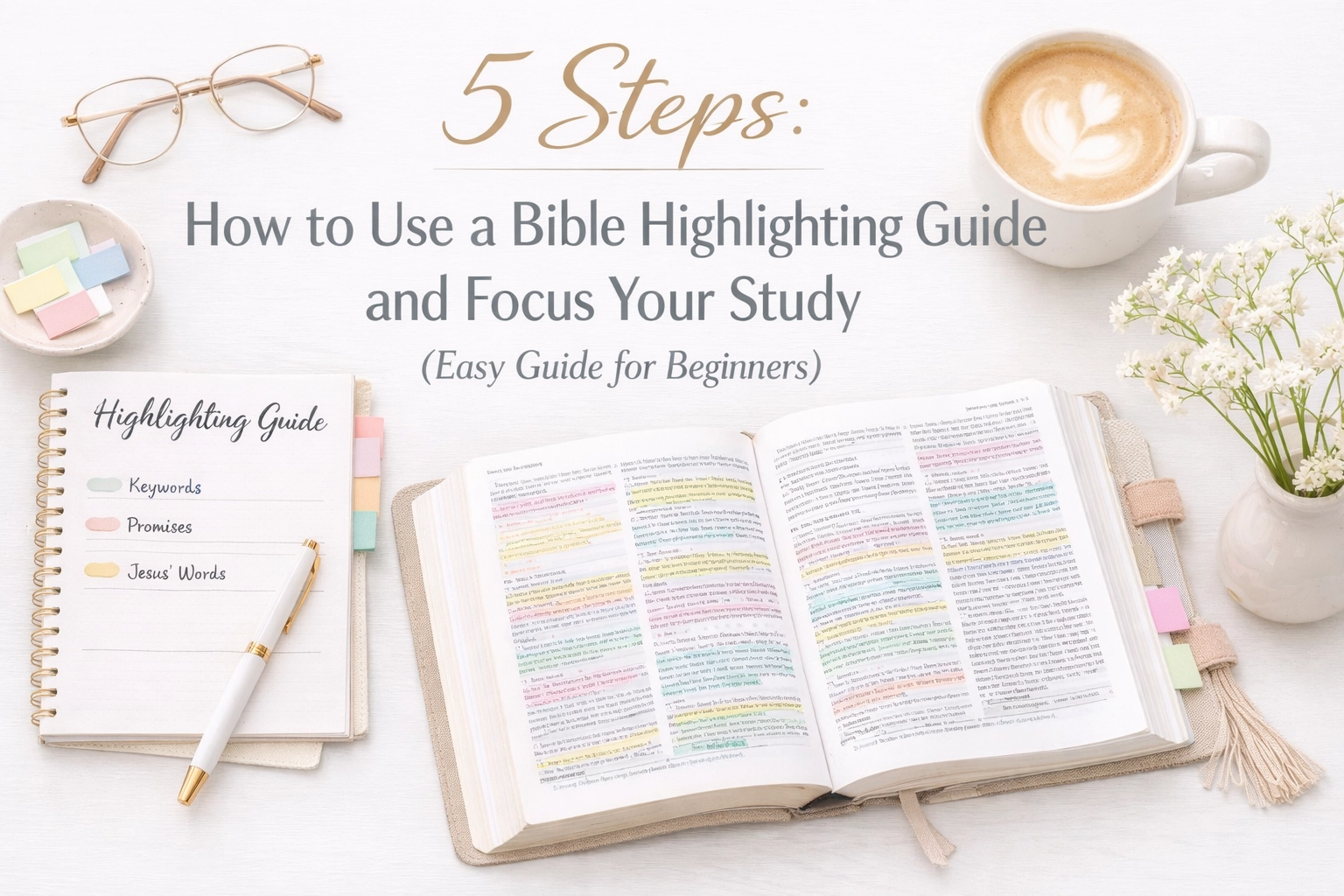 5 Steps: How to Use a Bible Highlighting Guide and Focus Your Study (Easy Guide for Beginners)